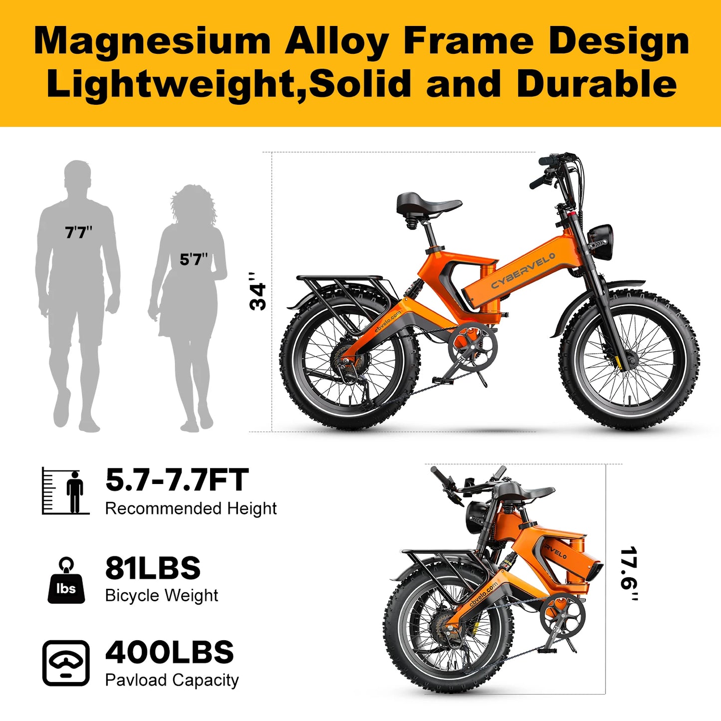 20” Fat Tire 2000W Peak Motor Luxury Foldable E-bike
