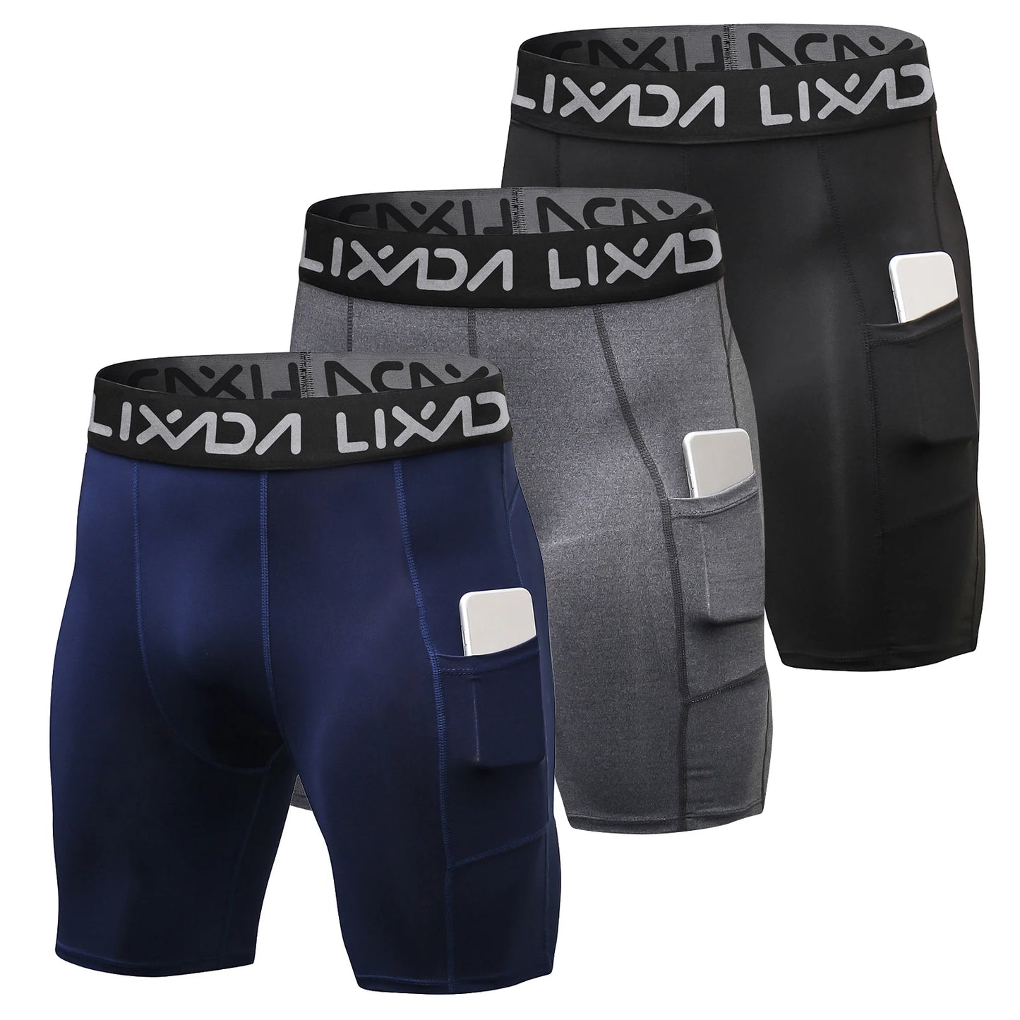 Lixada 3 Pack Men Sports Shorts