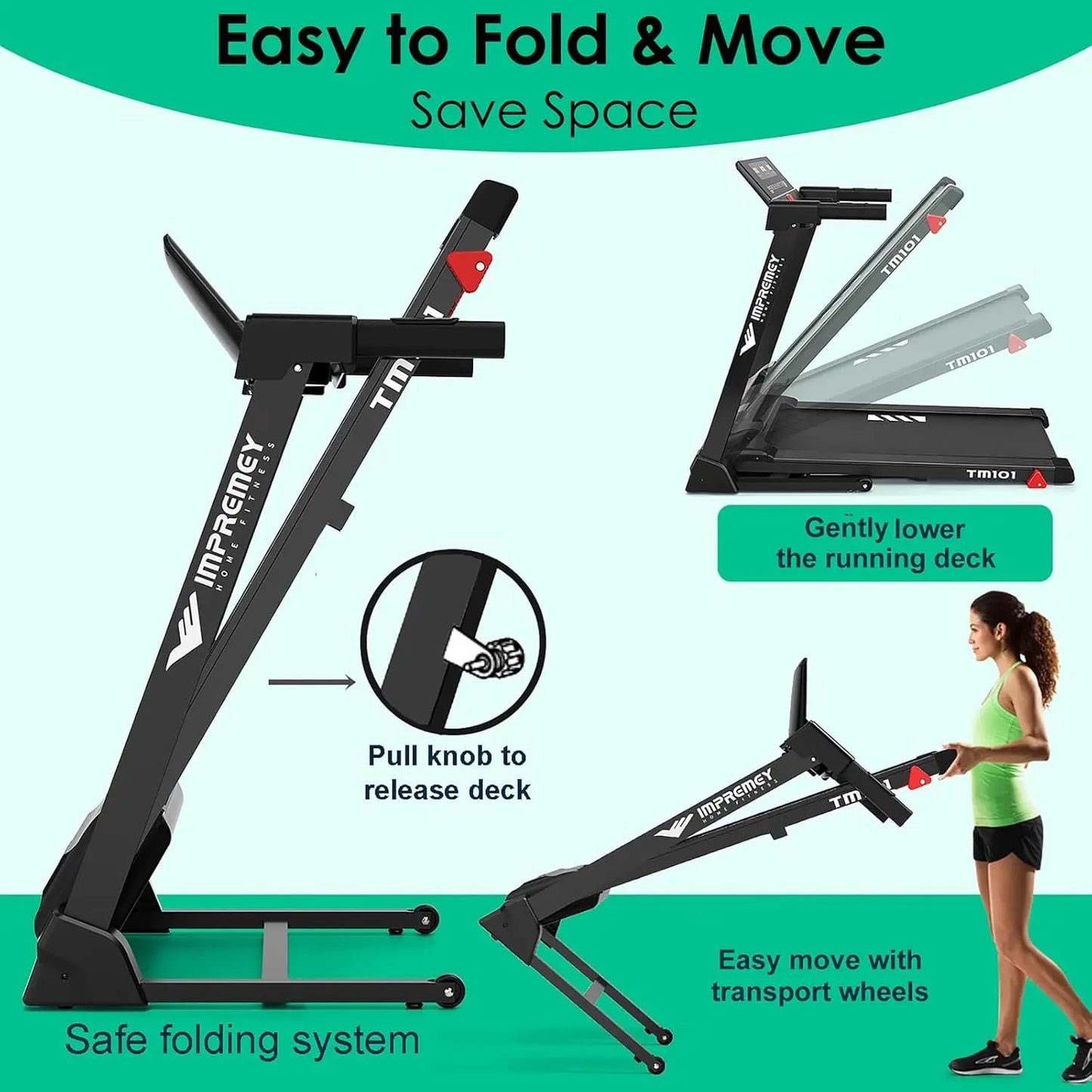 Electric Folding Treadmill with Incline