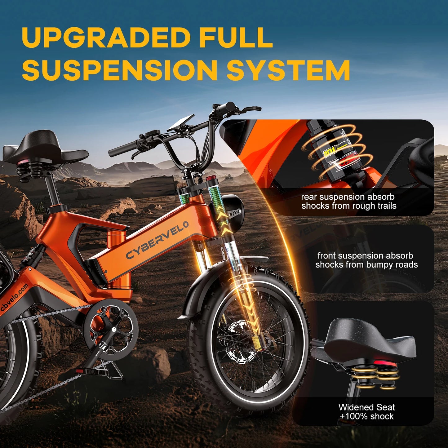 20” Fat Tire 2000W Peak Motor Luxury Foldable E-bike