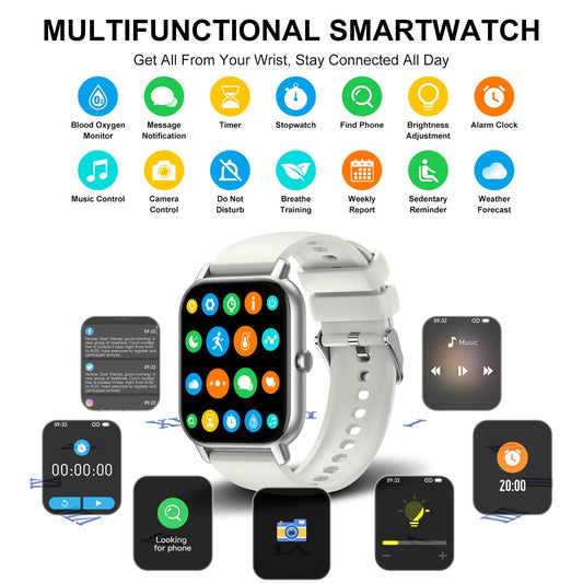 Smart Watch Waterproof, 110+ Sport Modes, Fitness Activity Tracker, Ultra Thin Watch.