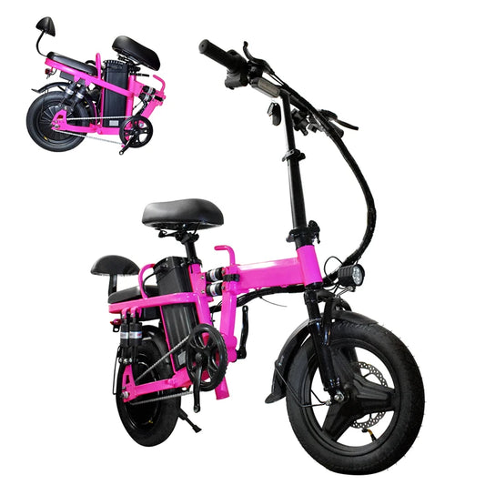 Pink Women Folding Electric Bike