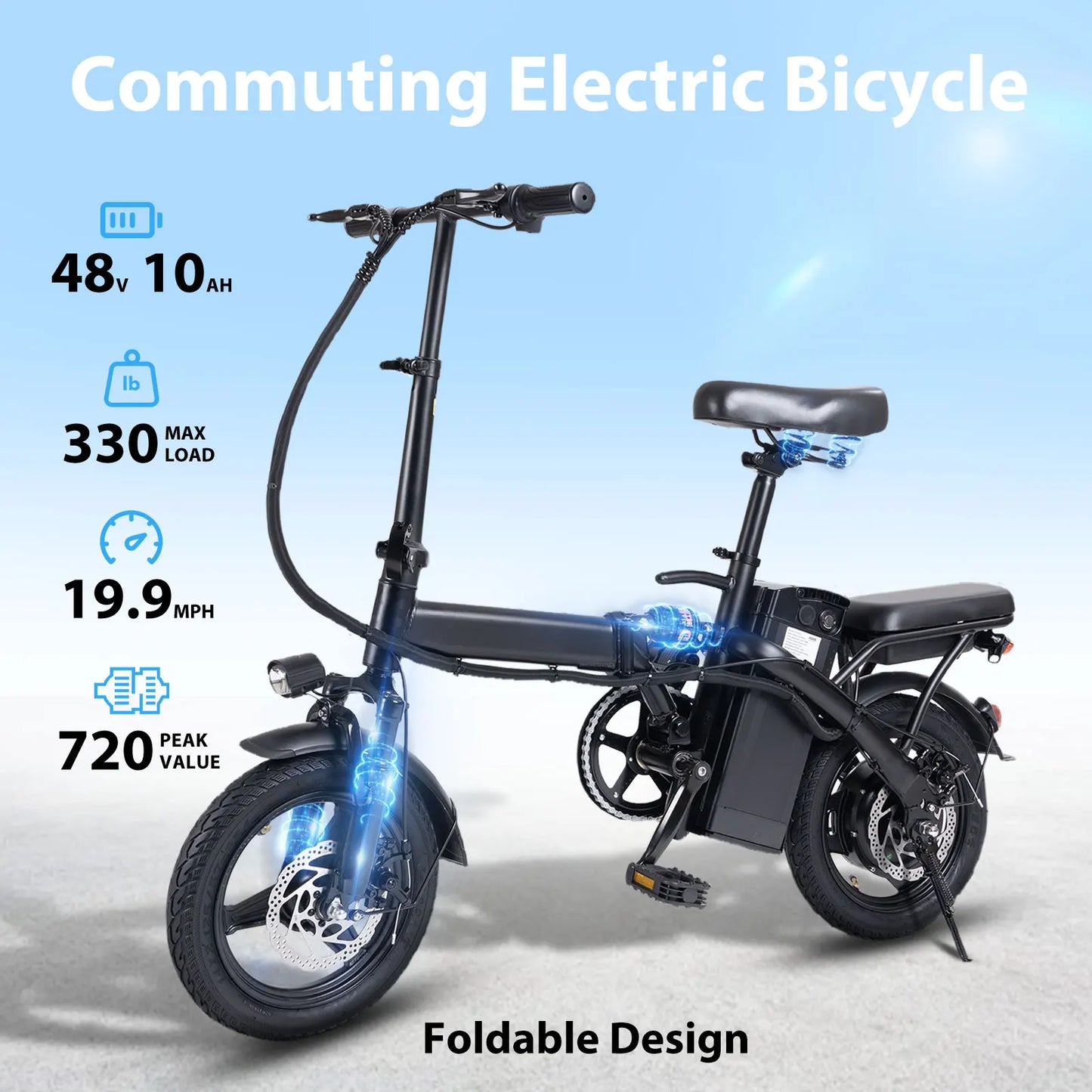 Adult folding basket electric bicycle