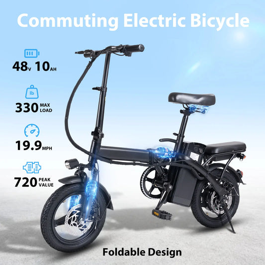 Adult folding basket electric bicycle