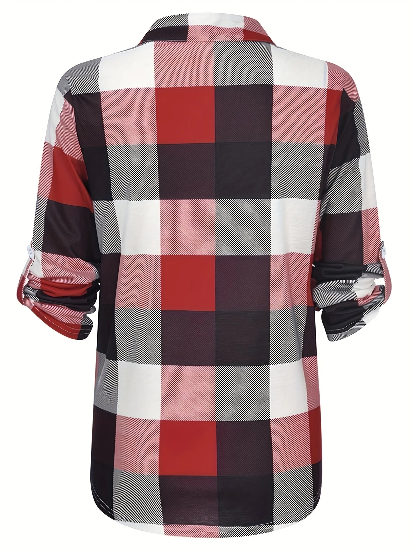 New Women's Fashion Plaid Printed Long Sleeved Shirt