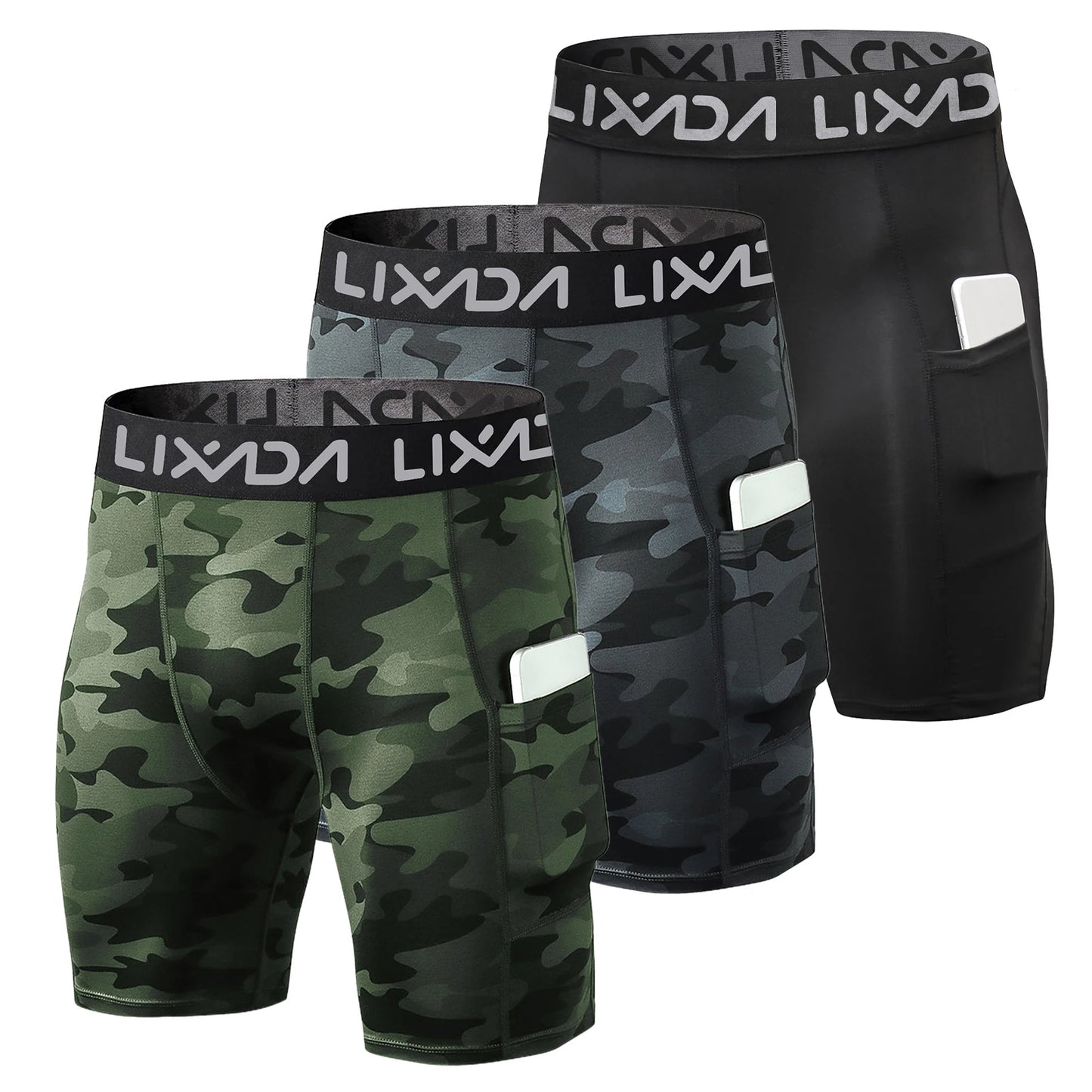 Lixada 3 Pack Men Sports Shorts