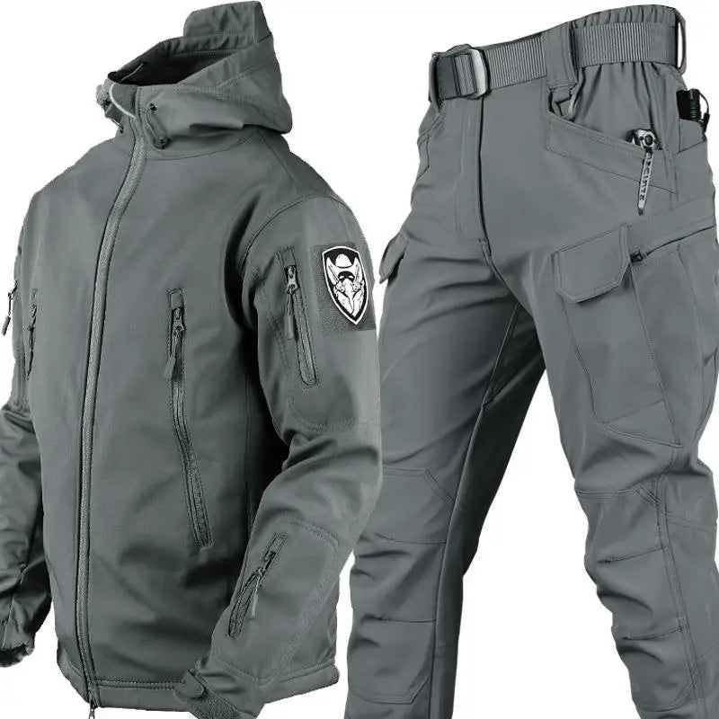 Outdoor Shark Skin Warmth Jackets Pants Set Men