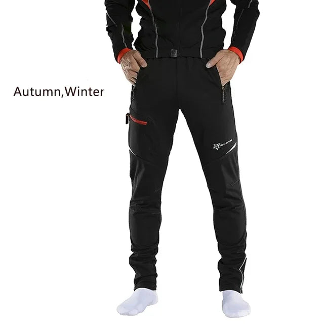 Winter Cycling Pants Men Fleece Sport