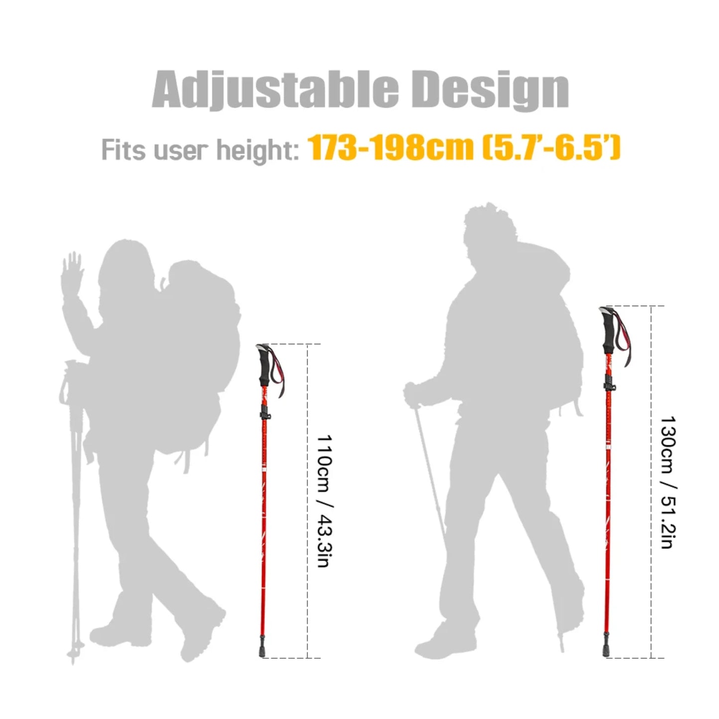 Lightweight Collapsible Trekking Pole Five-fold Walking Stick