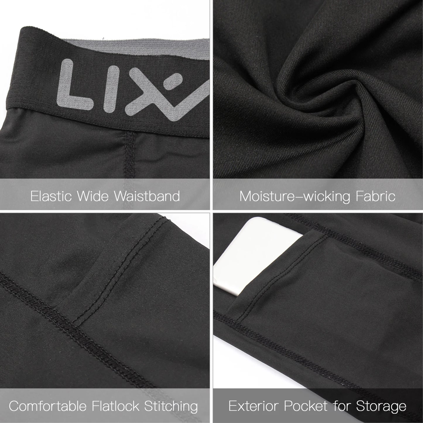 Lixada 3 Pack Men Sports Shorts