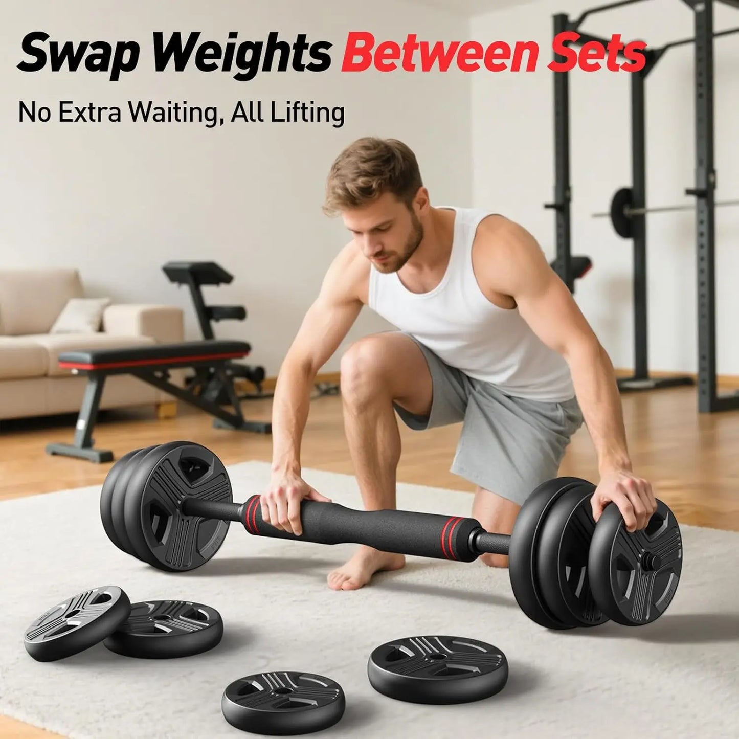 Adjustable Dumbbell Set 5-in-1 Home Gym Equipment