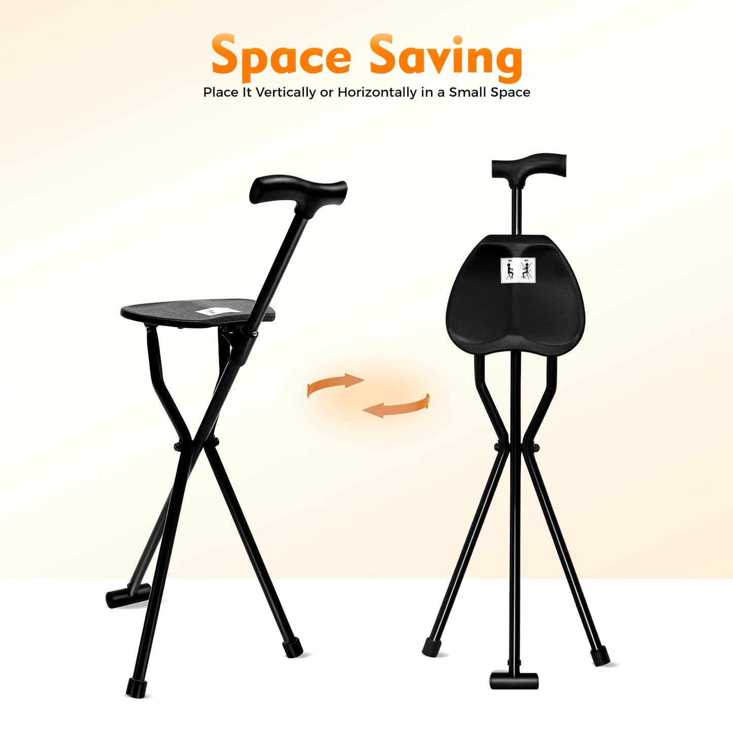 Walking Stick with Folding Seat