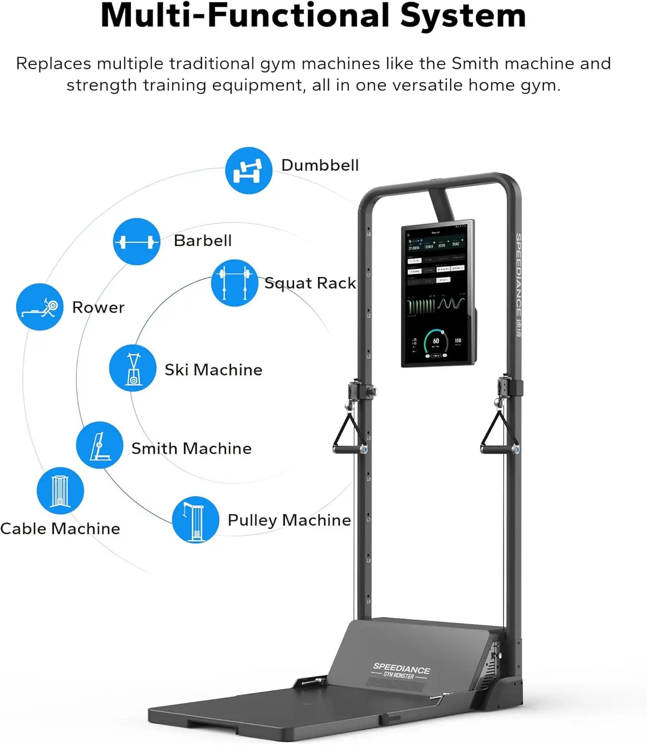 Home Gym Power Cage, All-in-one Cable Machine for Home Workout,