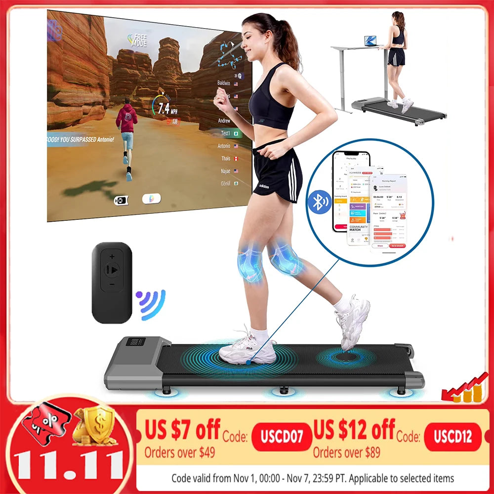 2in1 Walking Pad Mini Treadmill