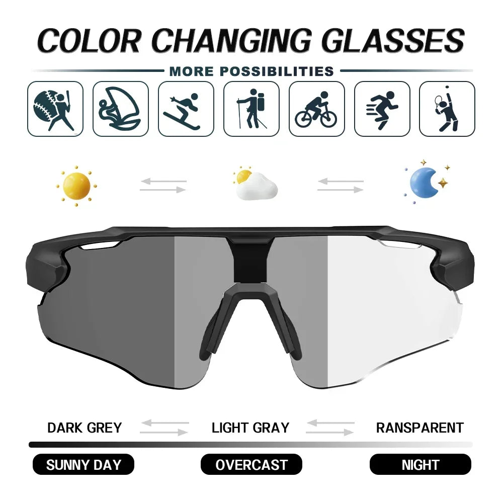 Cycling Glasses Photochromic Sunglasses Men Women