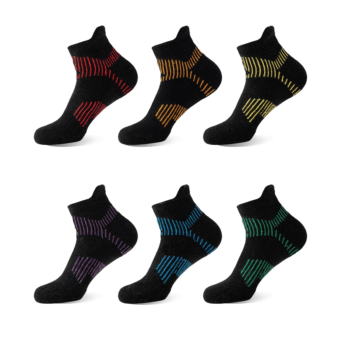 6 Pairs Men Women Merino Wool Ankle Compression  Socks