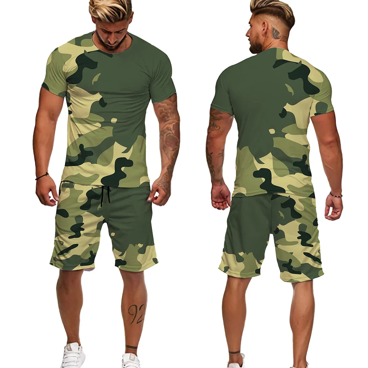 New Summer Camouflage Men's T-Shirt Shorts Tracksuit