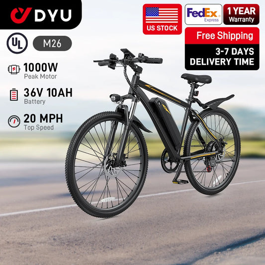 M26 Electric Bicycle 1000W Peak Motor