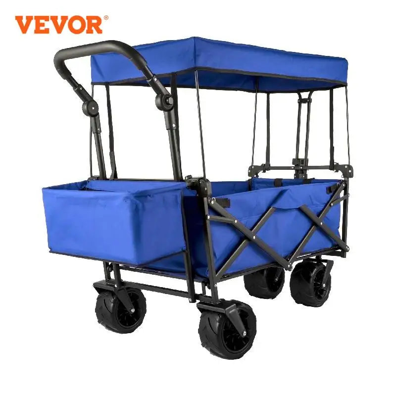 Folding Wagon Cart W/ Adjustable Handle Bar