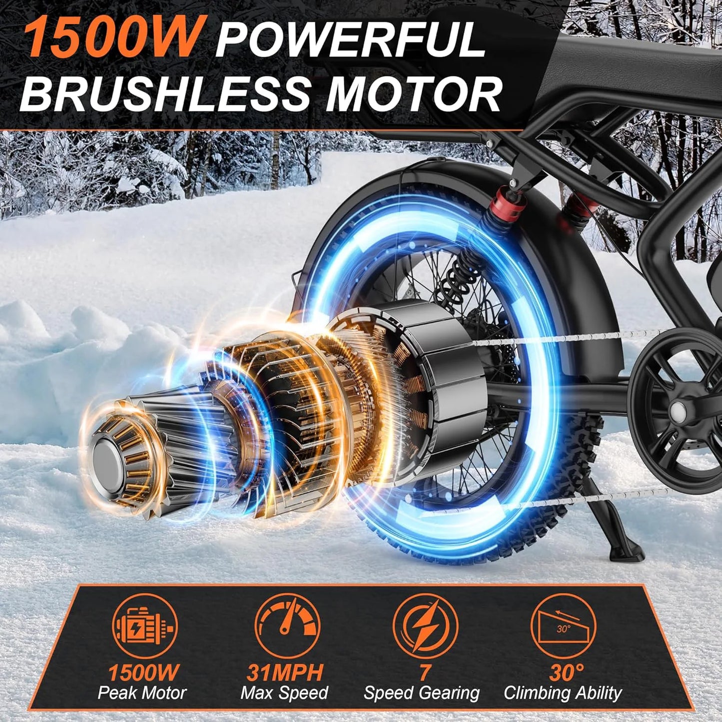 2026 New 1500W Electric Bike 20"