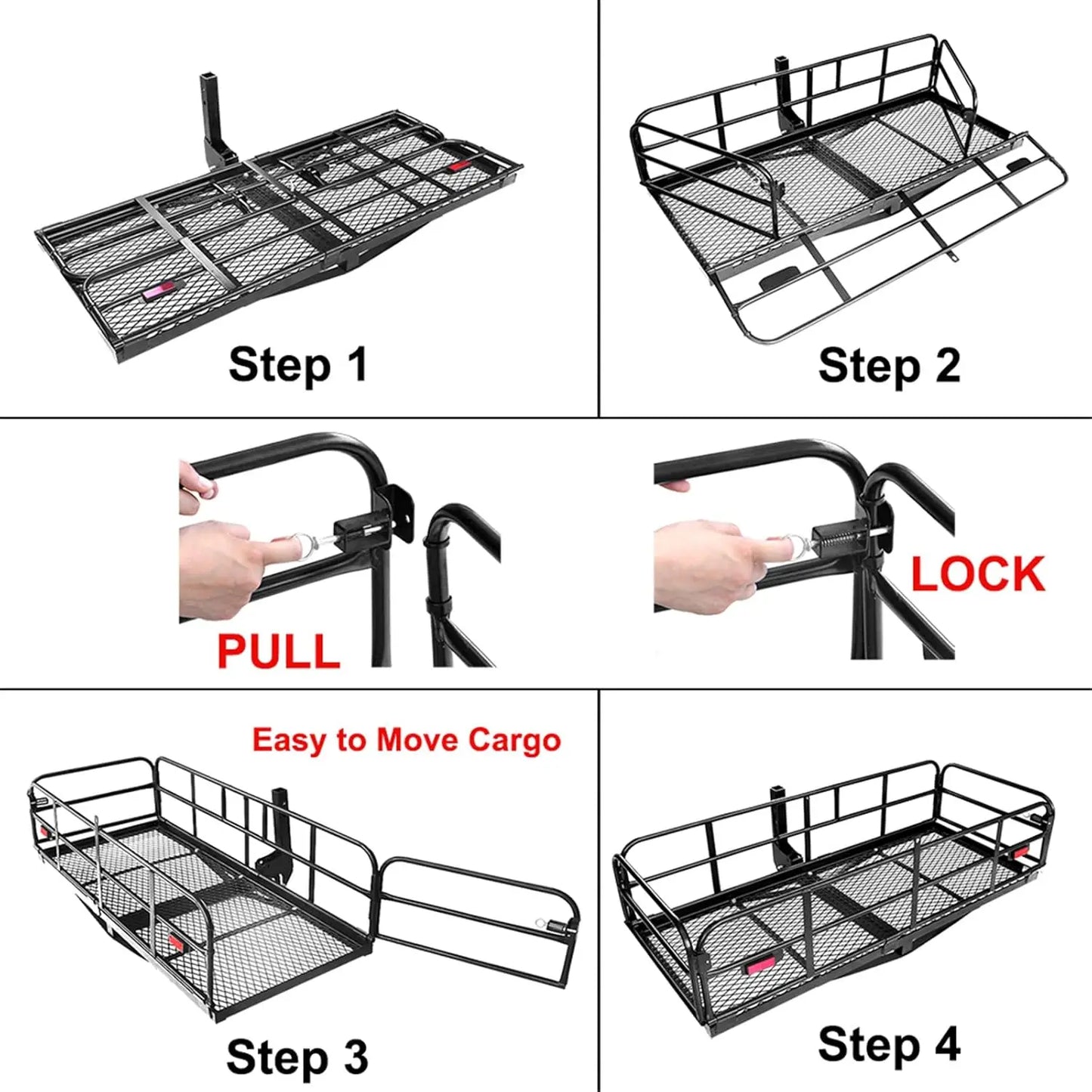 Hitch Mount Cargo Carrier 60" x 24" x 14.4"