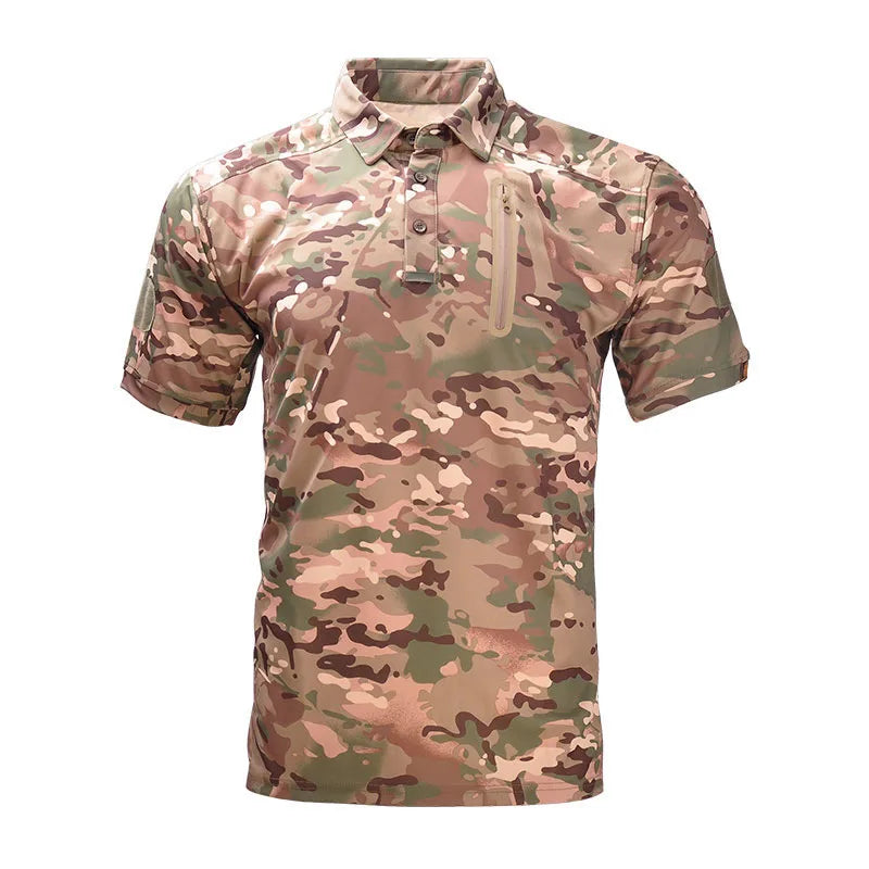 Men Camo T-Shirts Quick Dry Short Sleeve Shirt