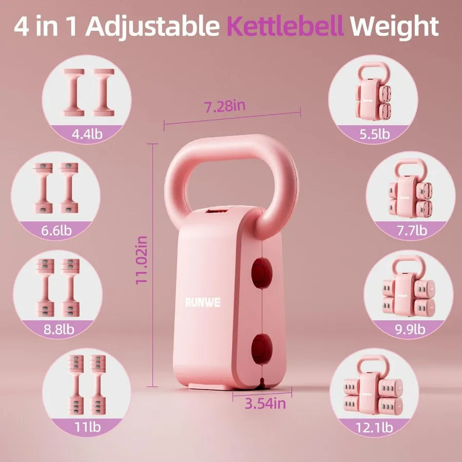 Lightweight Adjustable Dumbbell Kettlebell Set