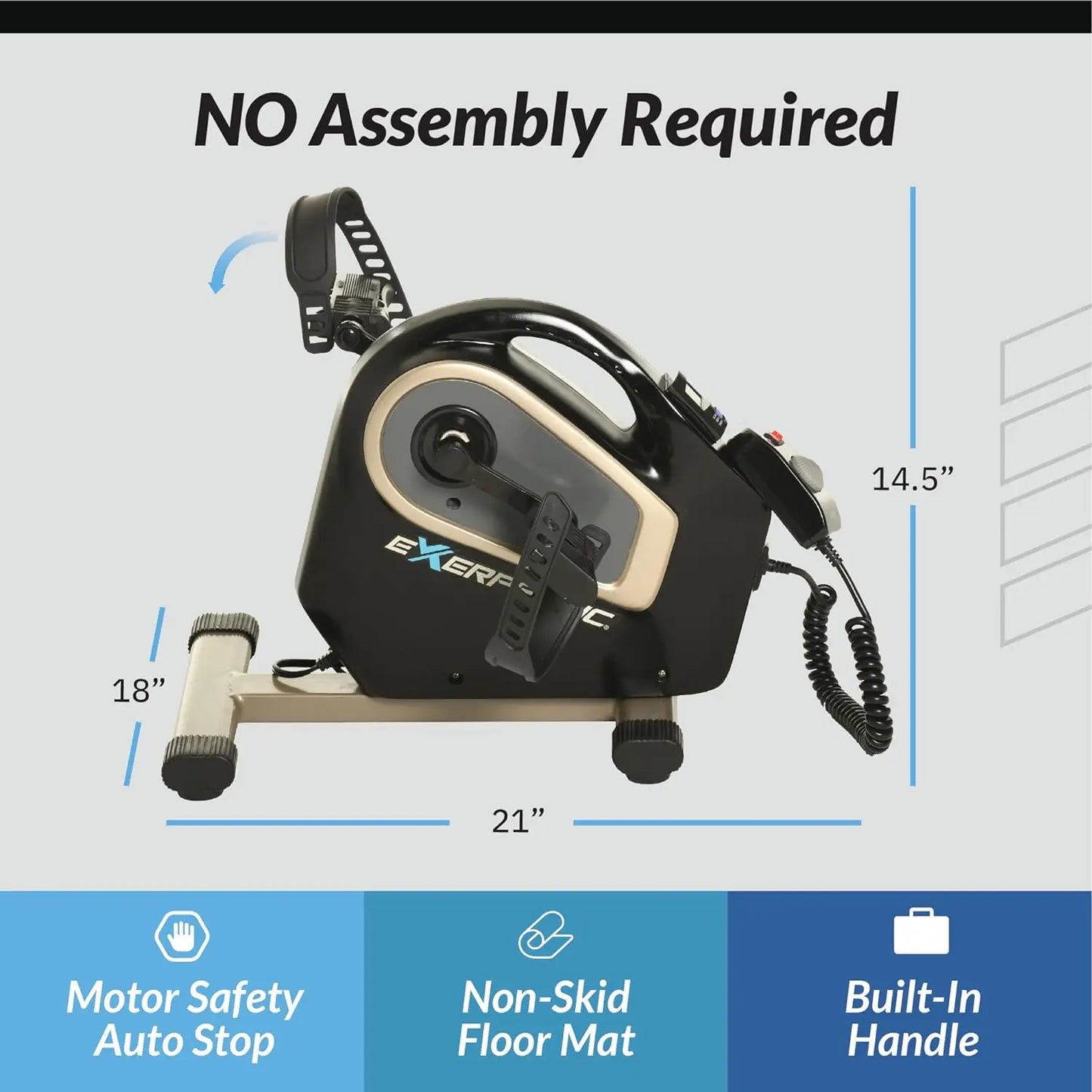 2000M Motorized Under Desk Exercise Bike