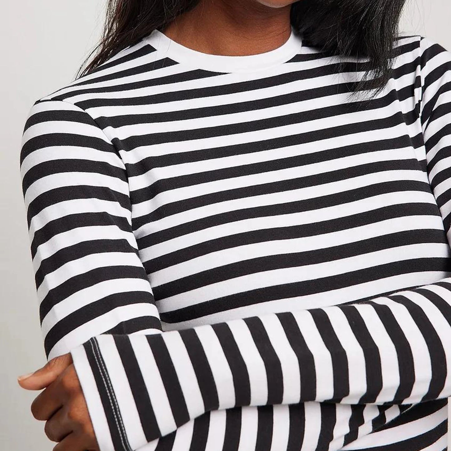 Women Stripe Long Sleeve Shirts