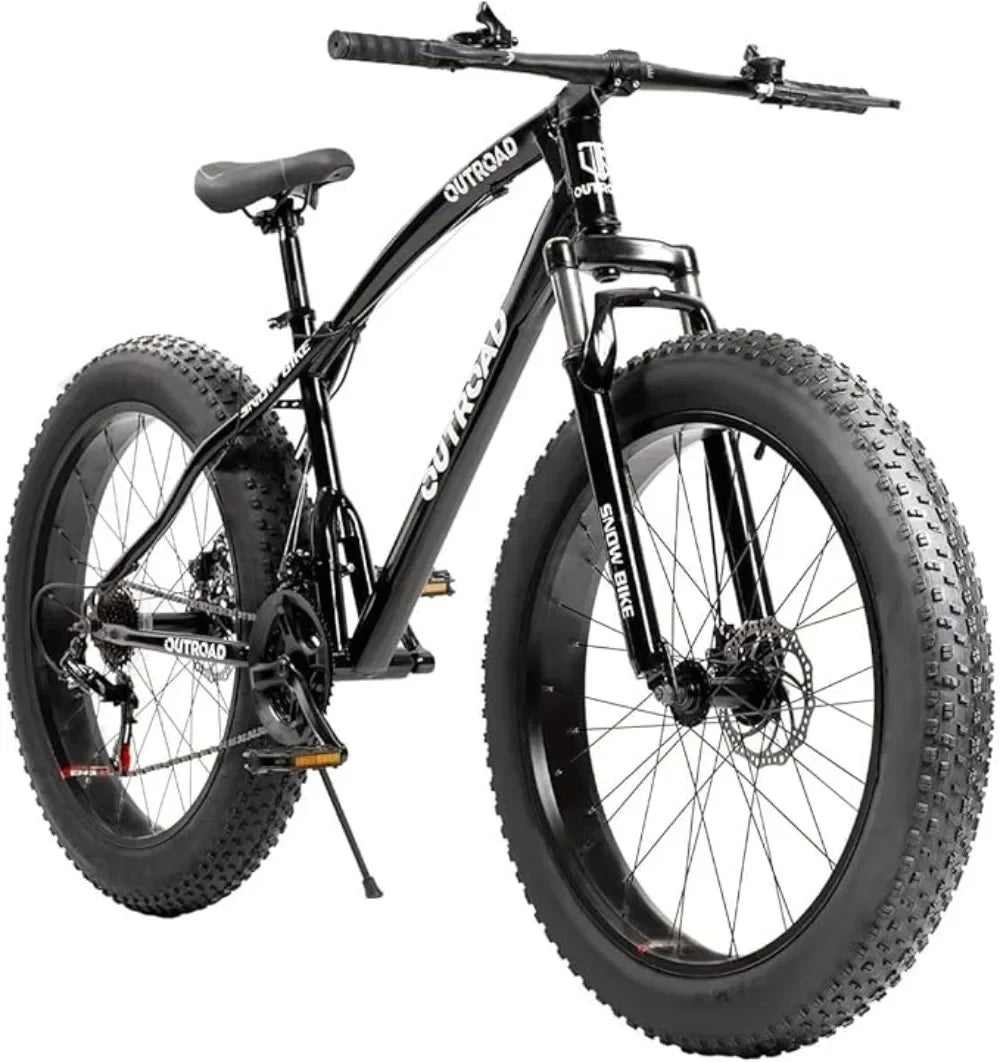 Outroad Fat Tire Mountain Bike with 26 inch Wheels 21 Speed