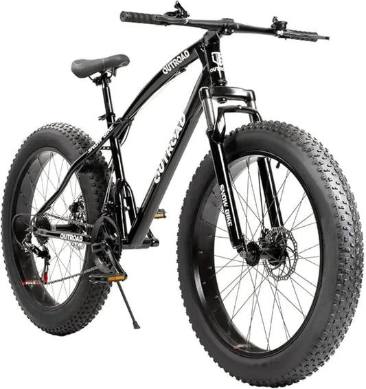 Outroad Fat Tire Mountain Bike with 26 inch Wheels 21 Speed