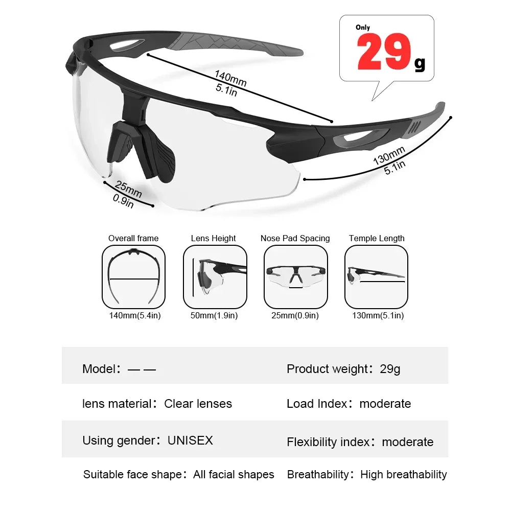 Cycling Glasses Photochromic Sunglasses Men Women