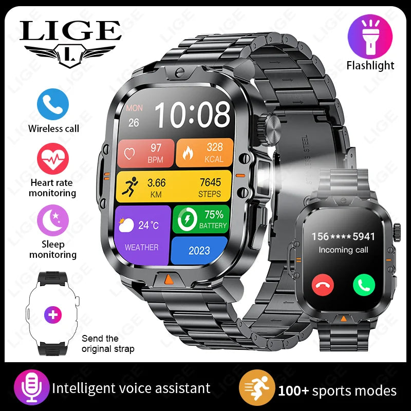 Flashlight Smartwatch For Men Women