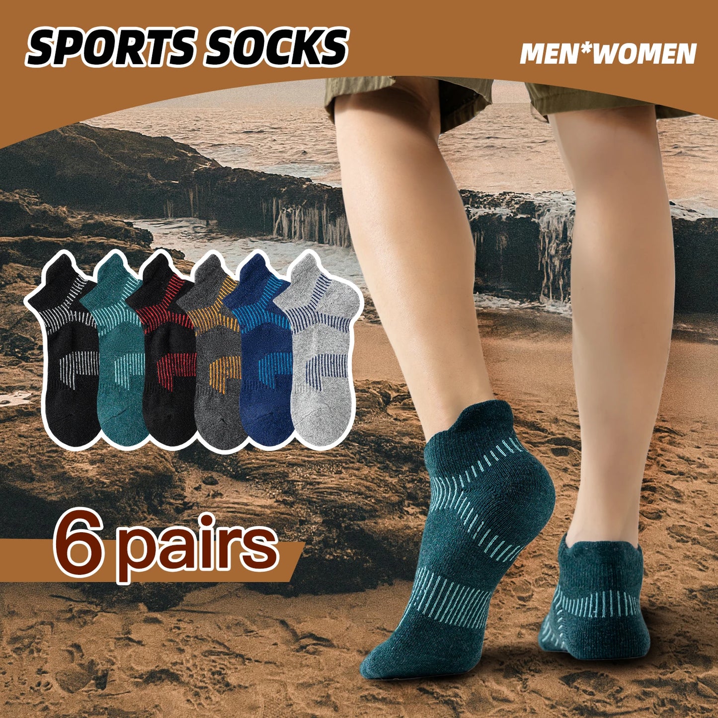 6 Pairs Men Women Merino Wool Ankle Compression  Socks