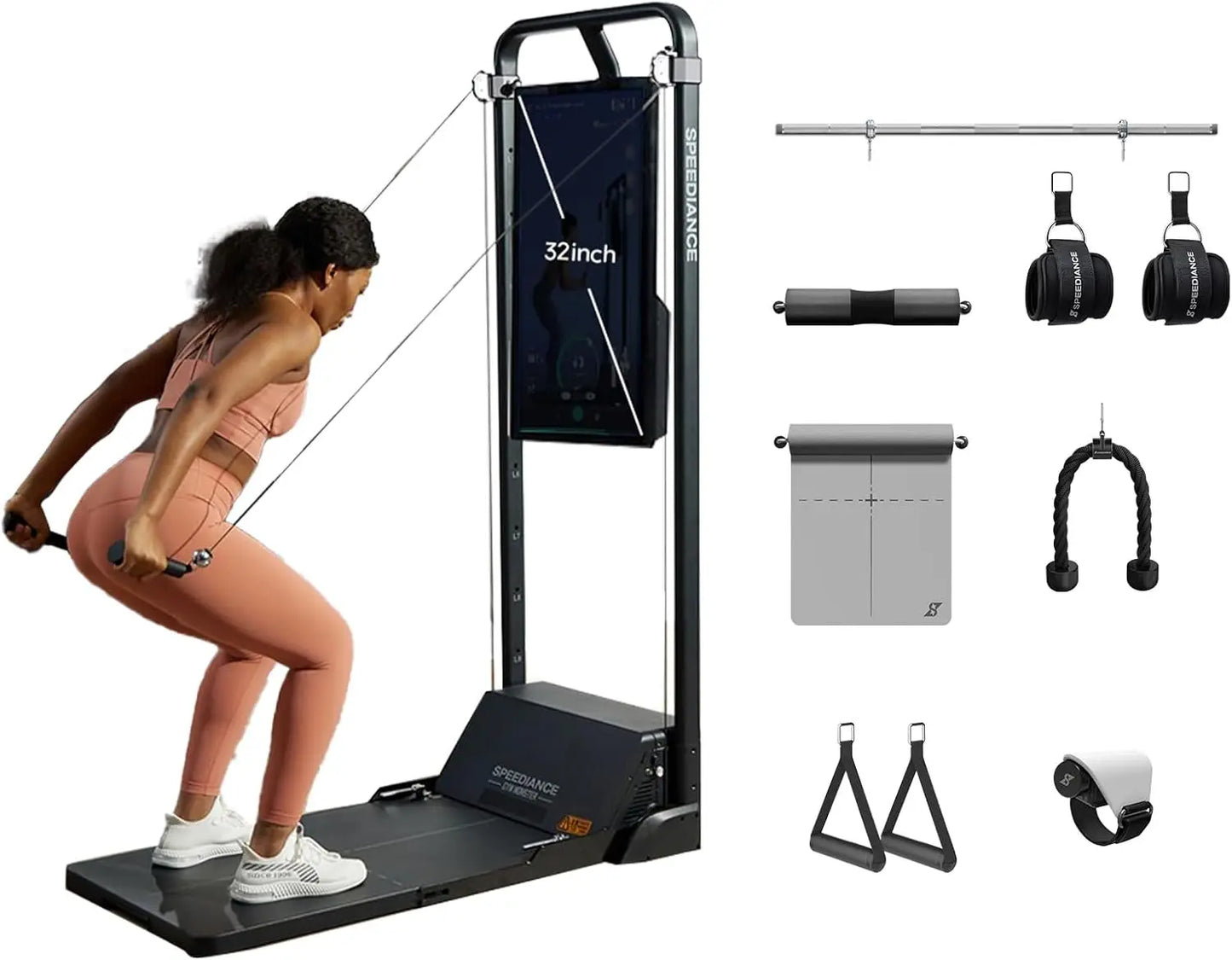 Home Gym Power Cage, All-in-one Cable Machine for Home Workout,