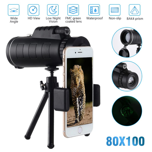 80x100 HD ZOOM Powerful Monocular Telescope