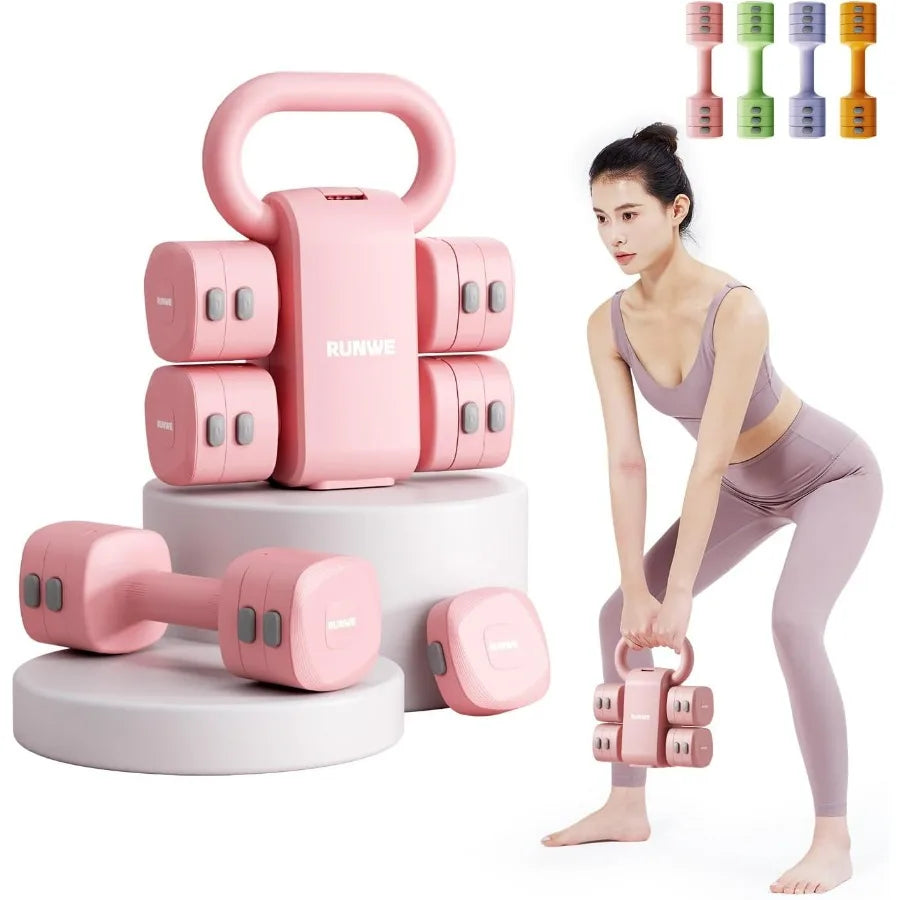 Lightweight Adjustable Dumbbell Kettlebell Set