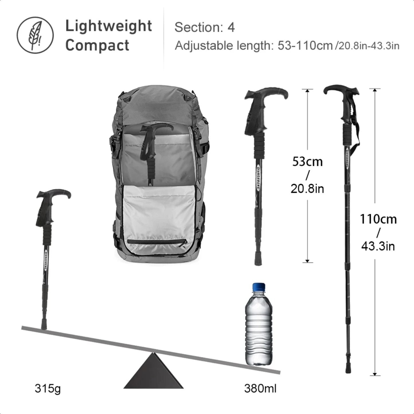 Lightweight, Durable, and Portable Essential Trekking Stick