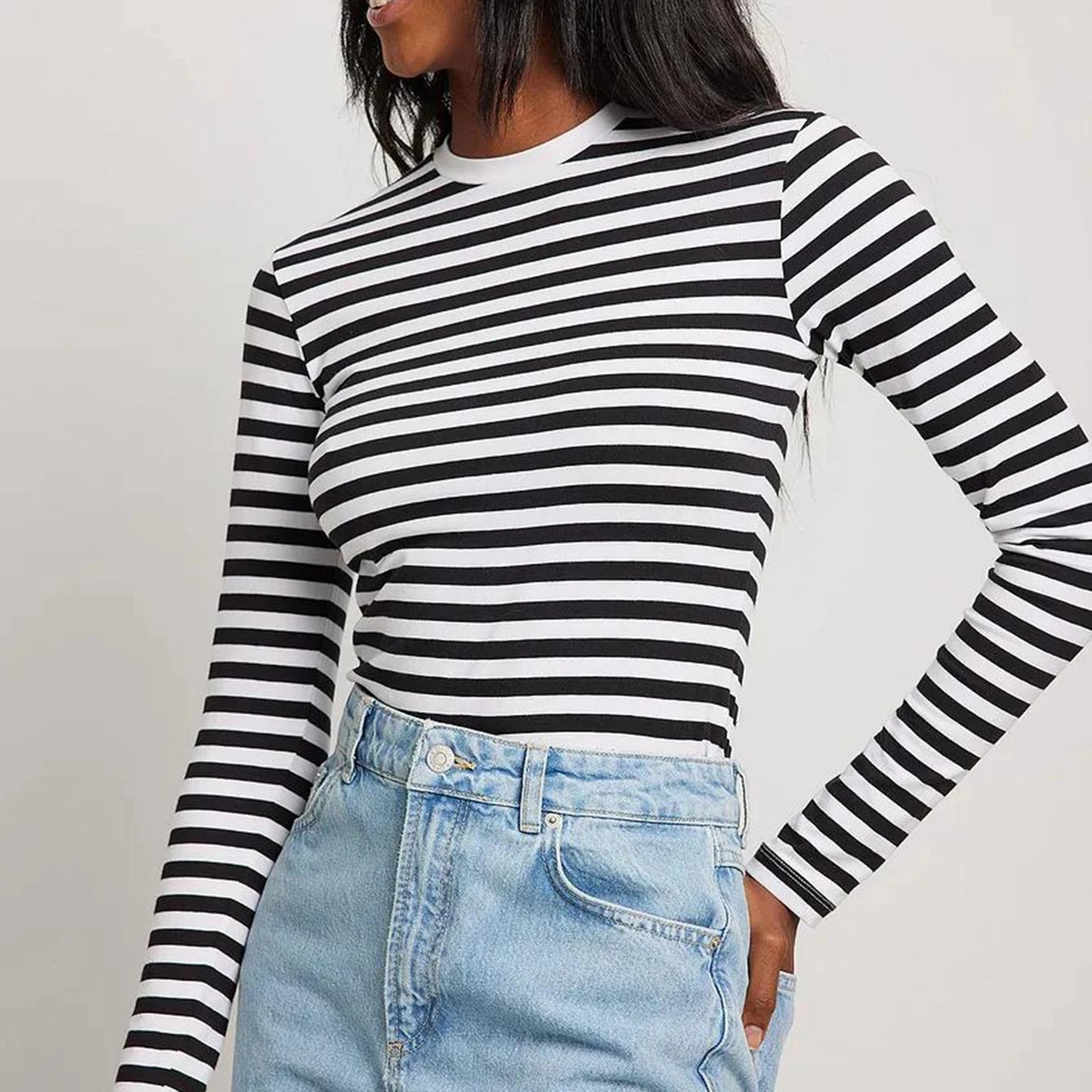 Women Stripe Long Sleeve Shirts