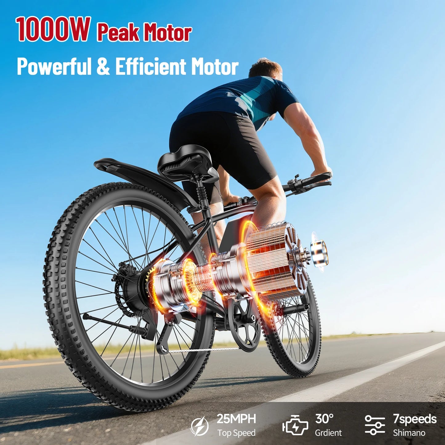 26'' Electric Bike for Adults