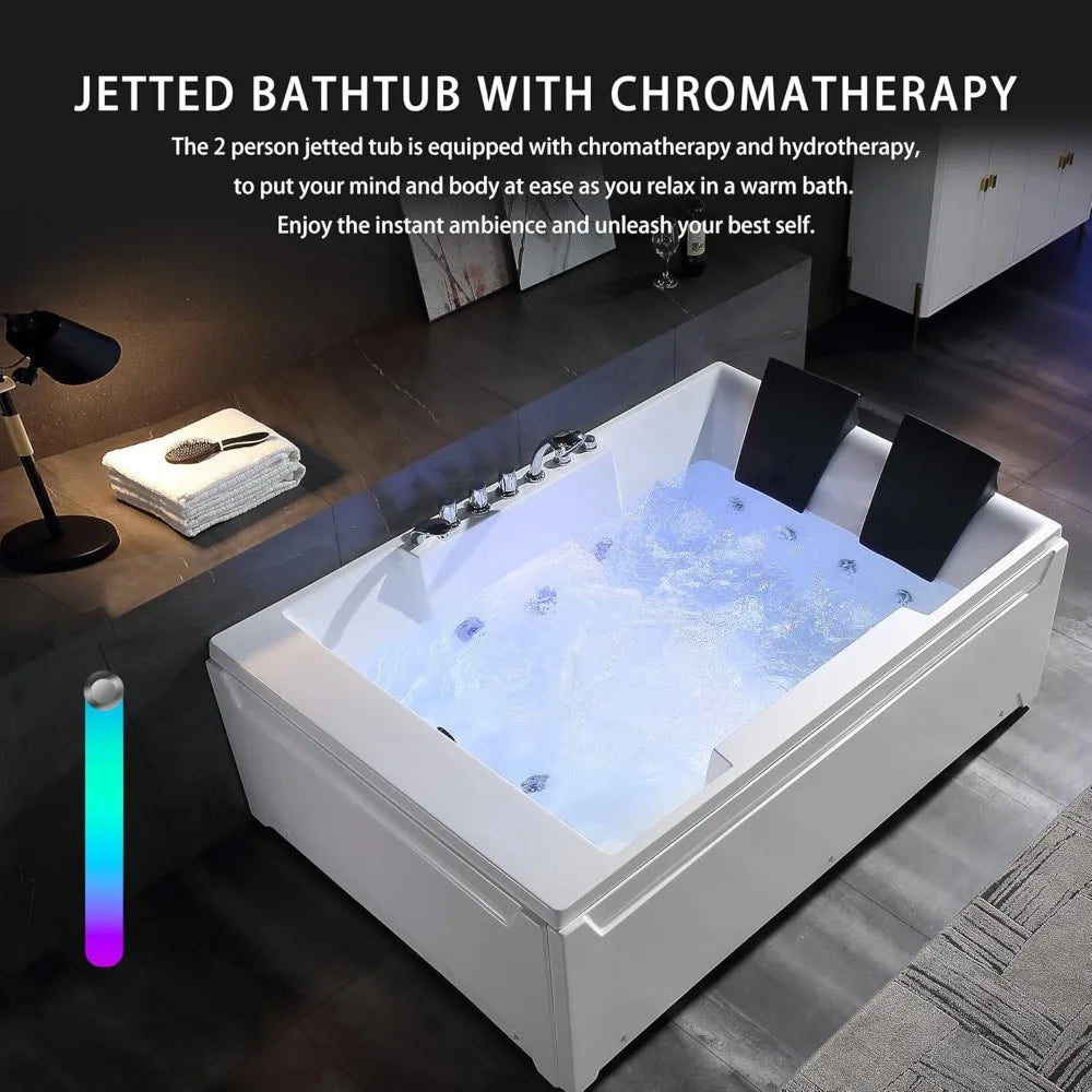 Whirlpool Tub,72" x 48" Jetted Bathtub