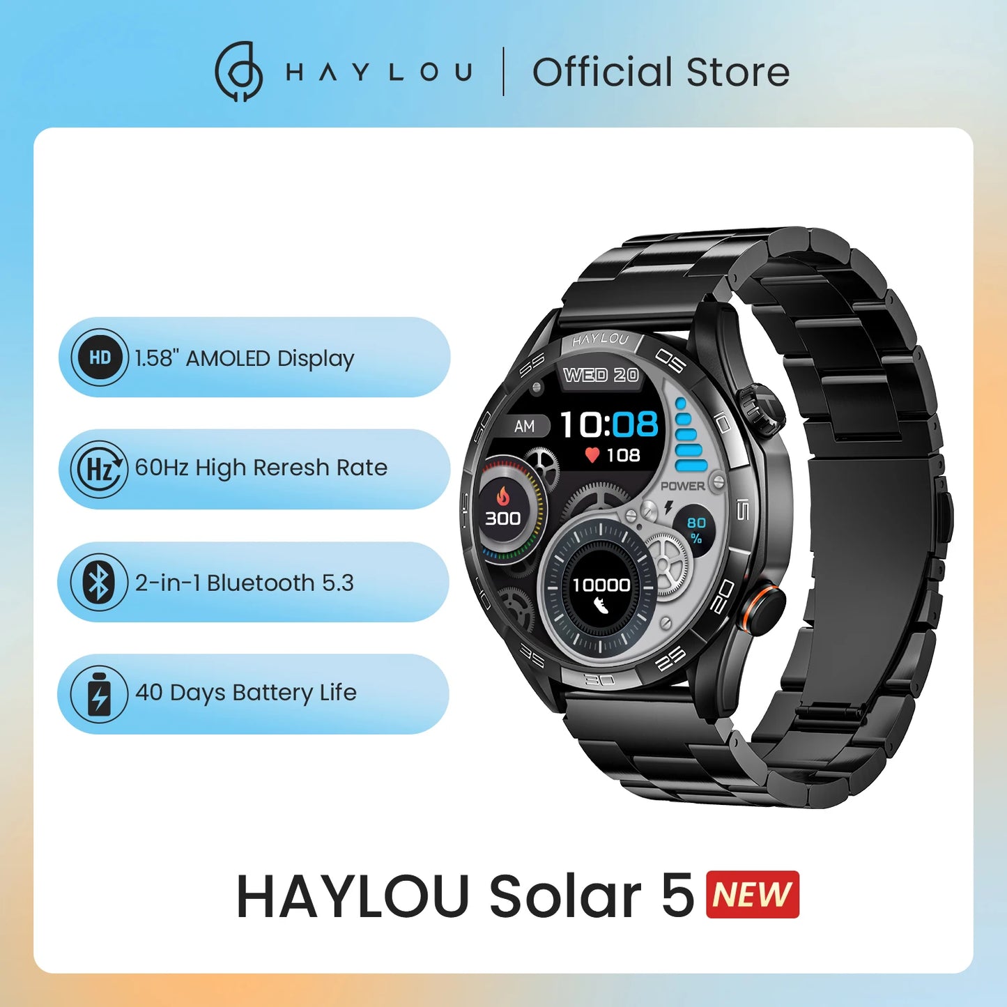 Solar 5 Voice Calling Smartwatch
