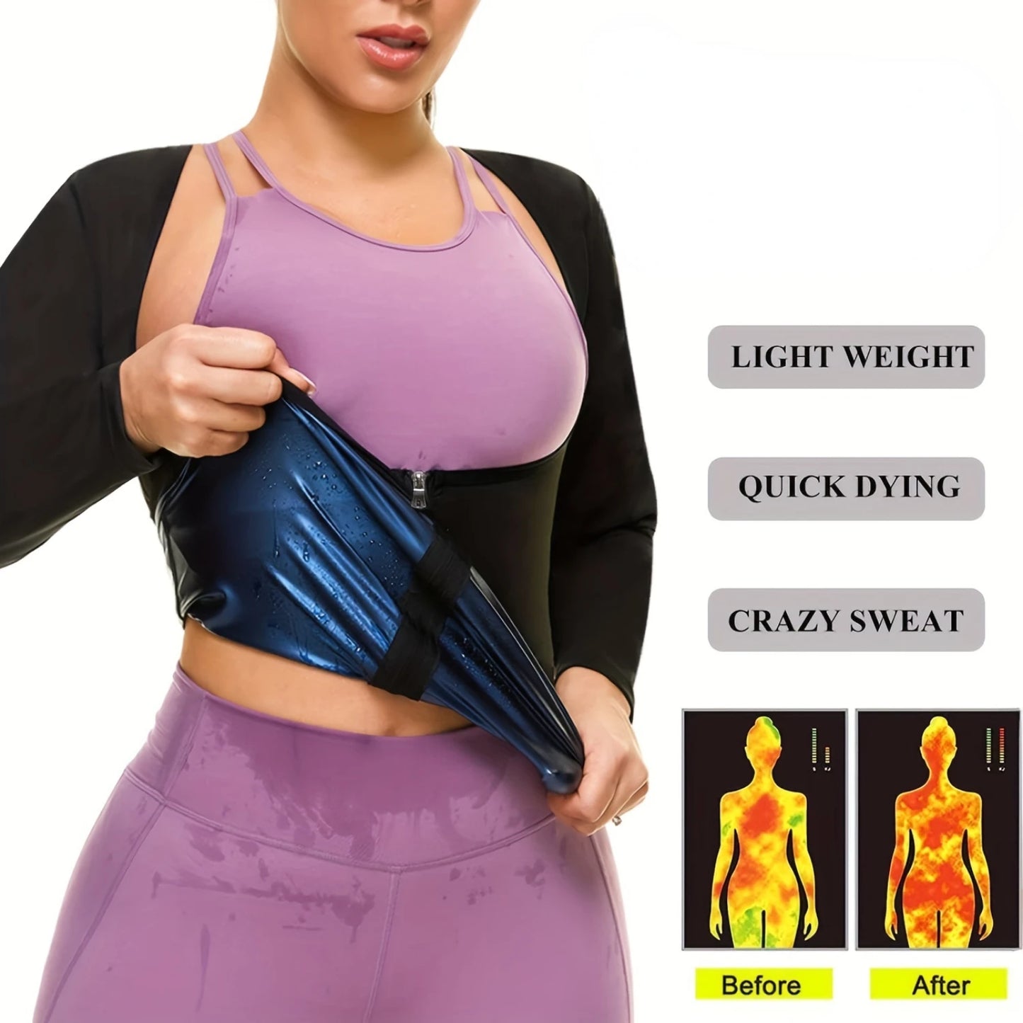 Fashionable Women's Sauna Suit & Waist Trainer