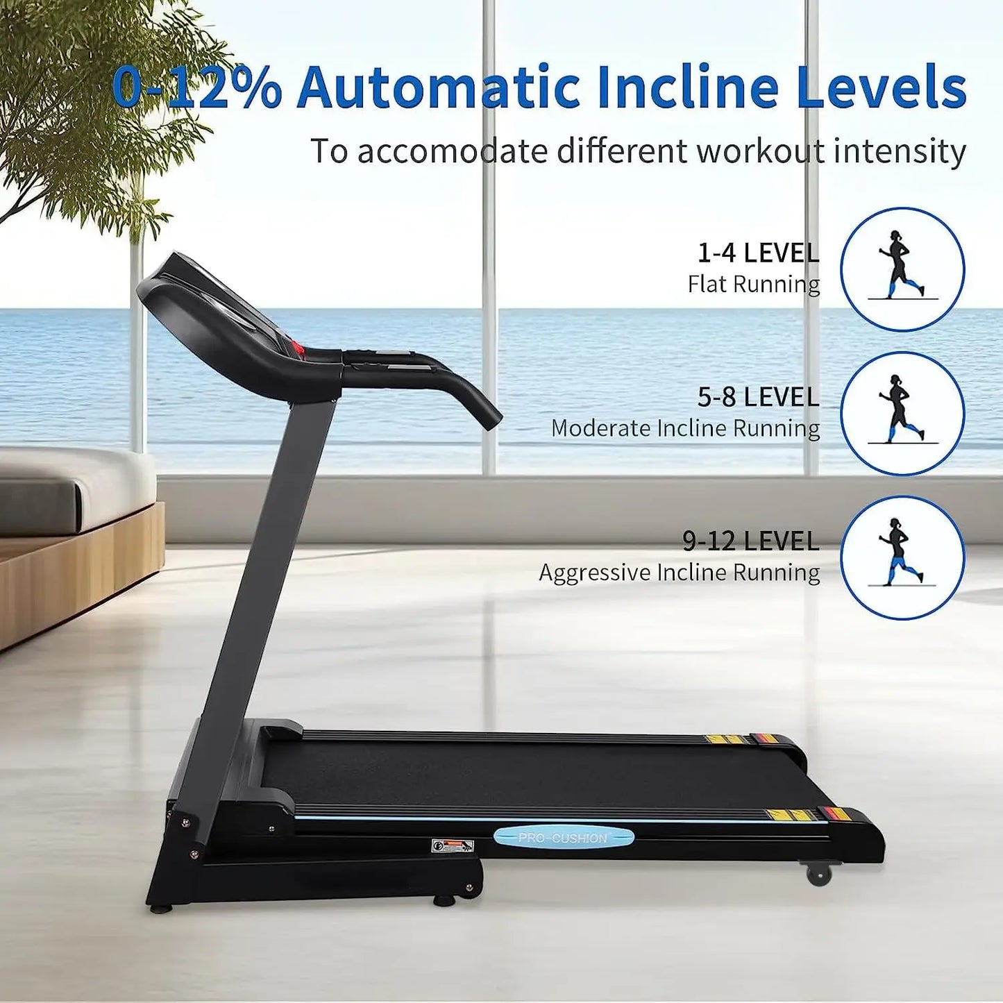 Folding Treadmill with Auto Incline