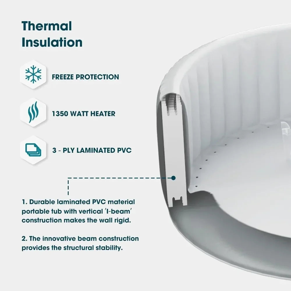 Inflatable Hot Tub 4 To 6 Person, Blow Up Spa