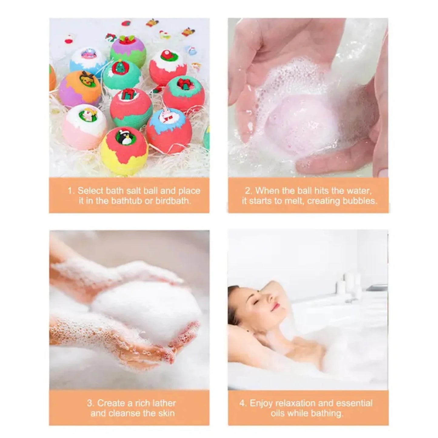 Indulge in a set of 12 Luxurious 3.5oz Sea Salt Bath Balls