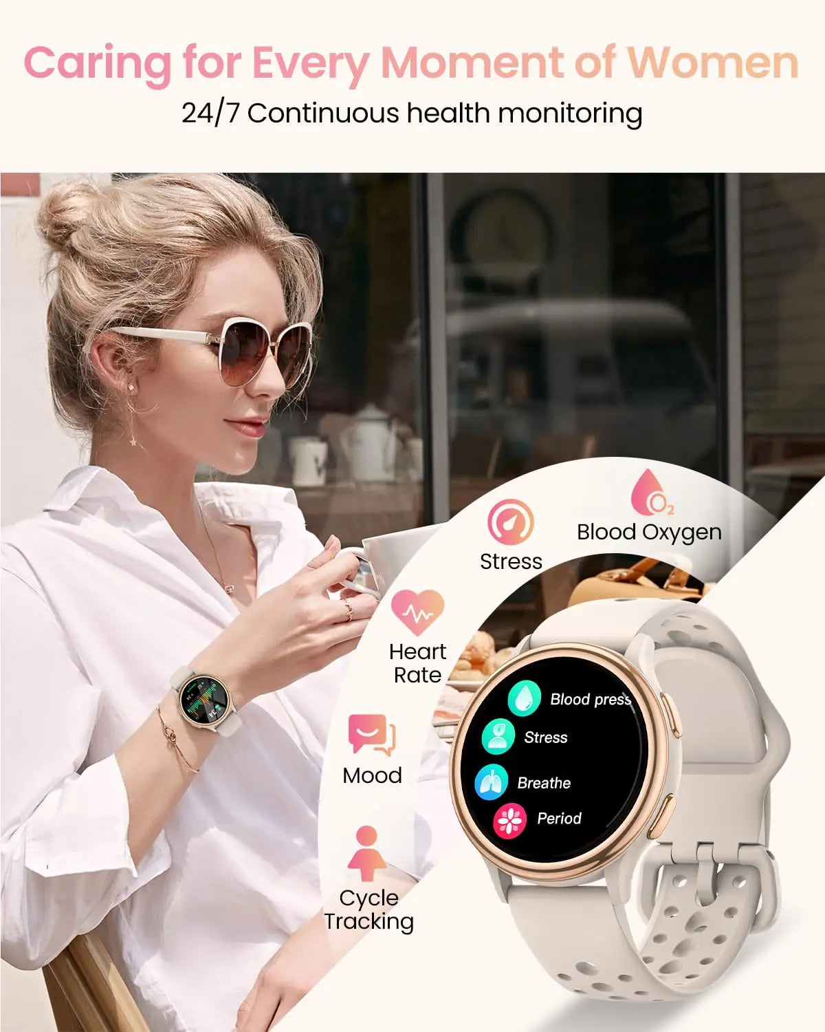 Smart Watches for Women Fitness Tracker Smartwatch for iPhone ＆ Android, Activity T