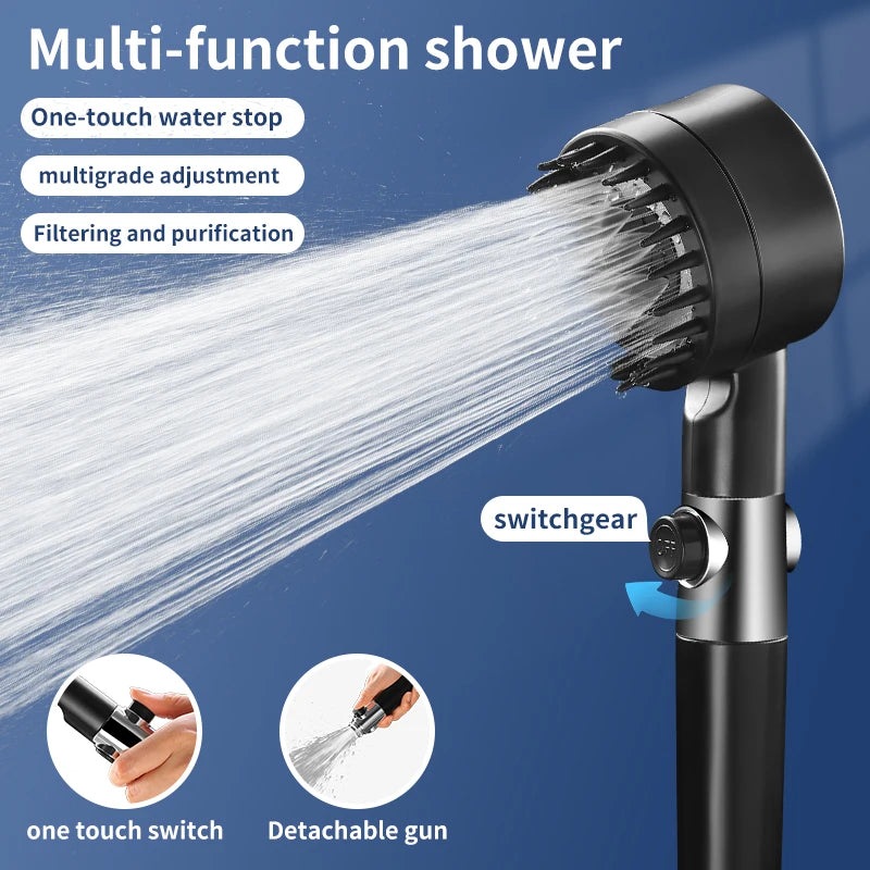 3-speed Adjustable Showerhead High-pressure Water-saving,  Showerhead