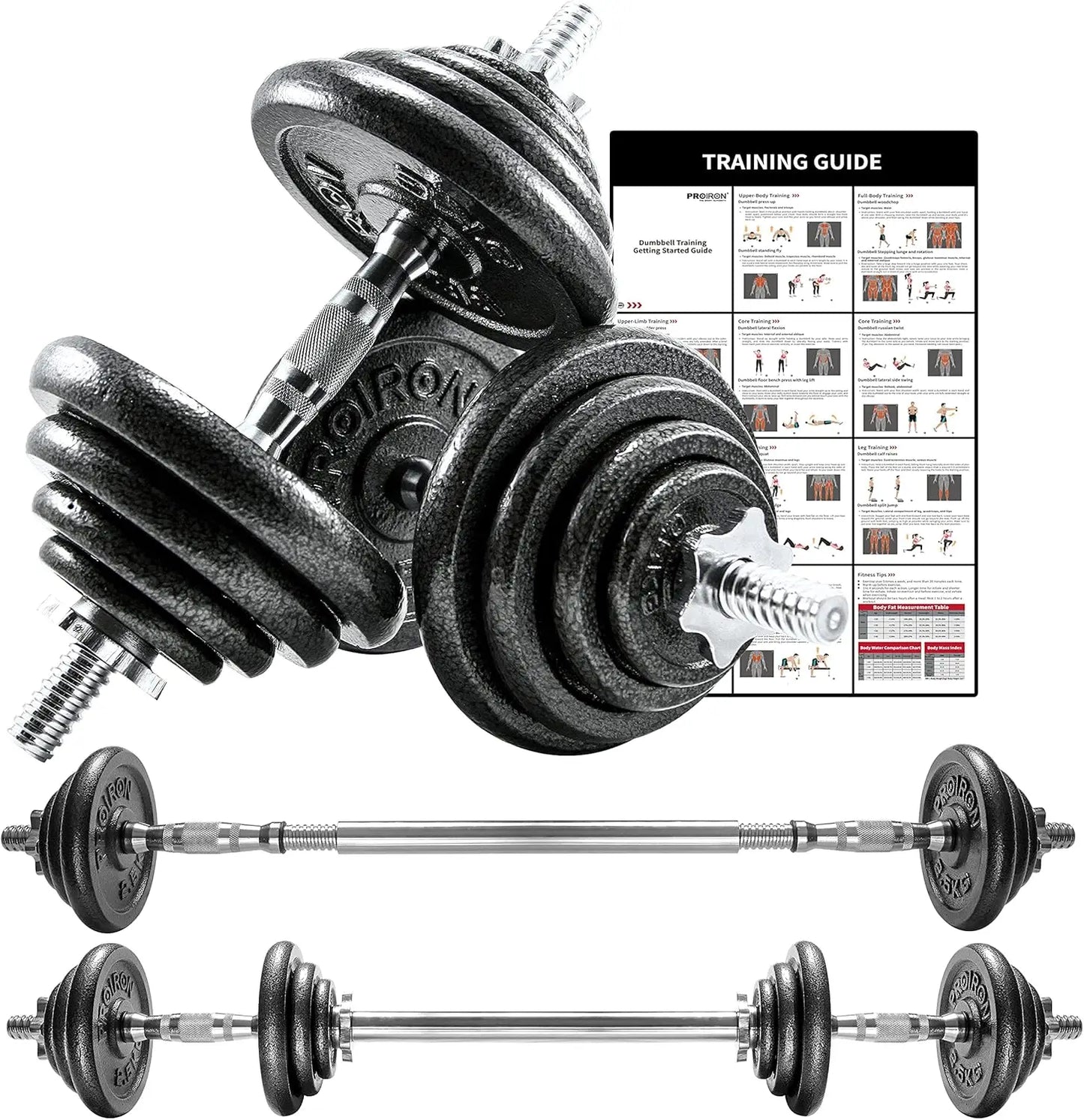 44Lbs Cast Iron Adjustable Dumbbell Set Hand Weight with Solid Dumbbell Handles