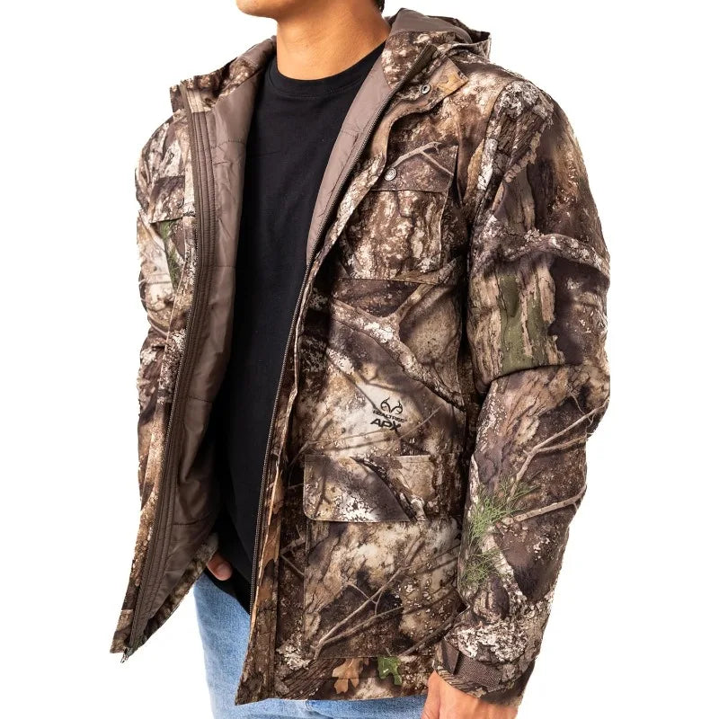 Men's Edge/Timber/Max-7 Camo Hunting Insulated Cold Weather Parka Jacket